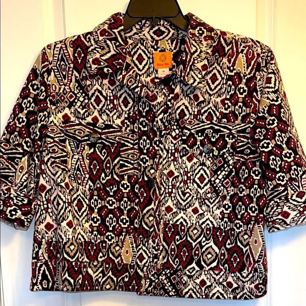 Ruby Rd. Geometric Print Jacket